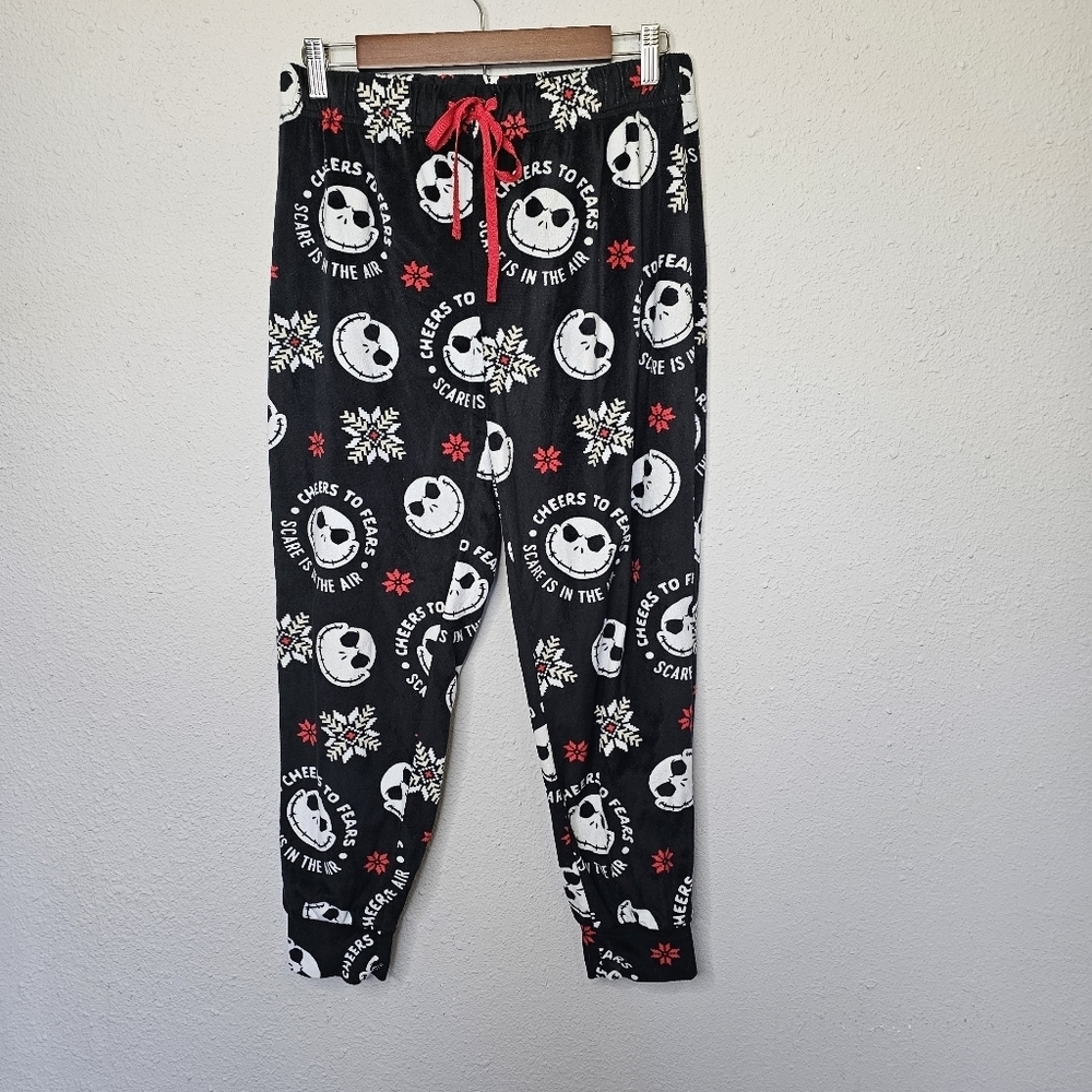 Nightmare Before Christmas Jack Skellington Jogger‎ Pajama Fleece Pant Size M - Picture 1 of 9